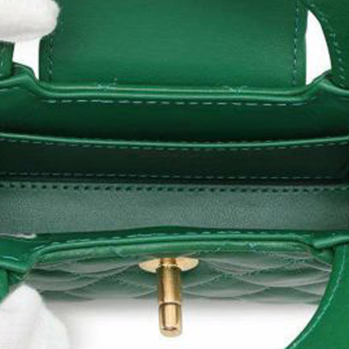 Green Chanel Nano Aged Calfskin Kelly Shopper Bag Satchel