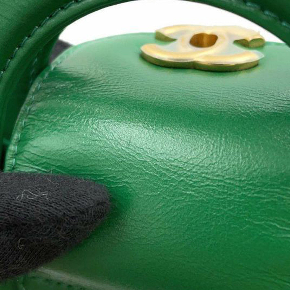 Green Chanel Nano Aged Calfskin Kelly Shopper Bag Satchel