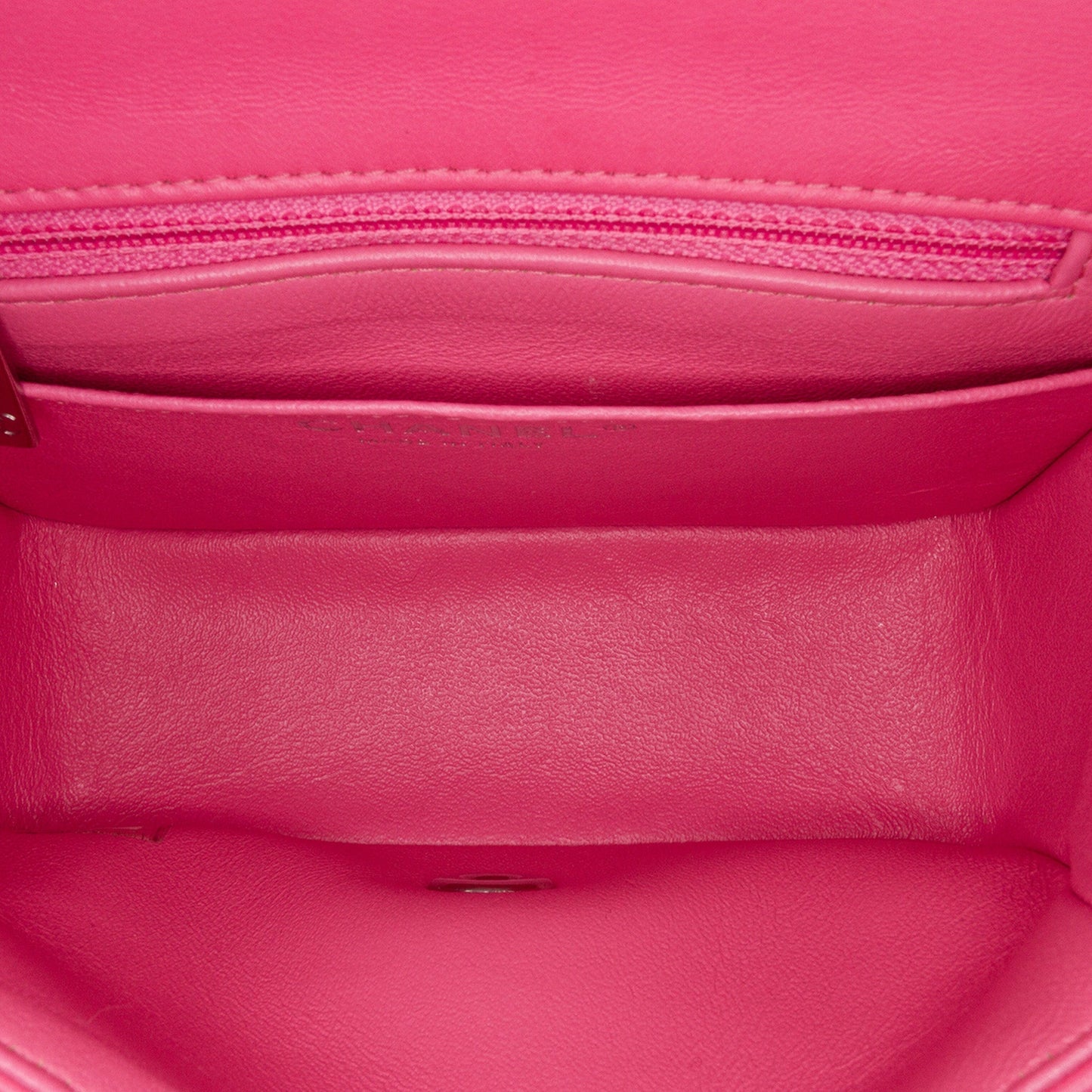 Pink Chanel Mini Square Classic Lambskin Single Flap Crossbody Bag