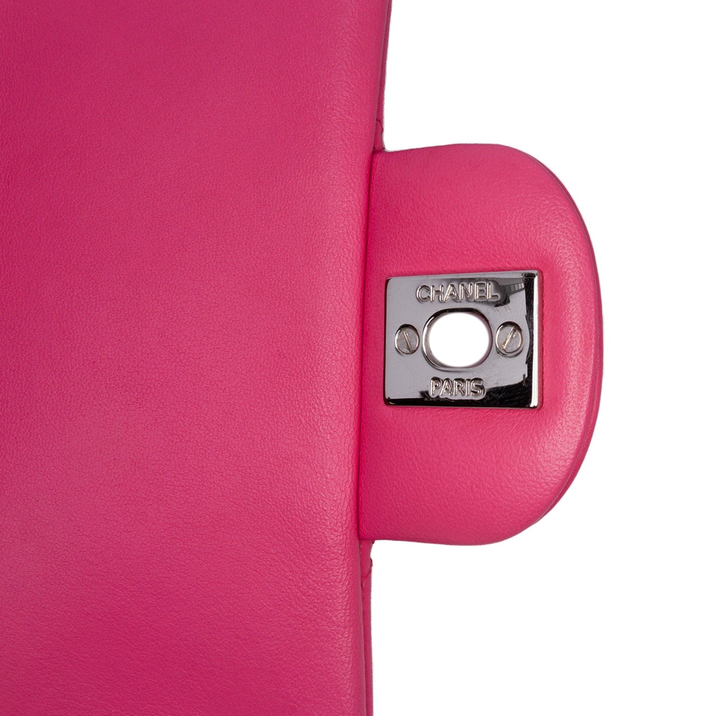Pink Chanel Mini Square Classic Lambskin Single Flap Crossbody Bag