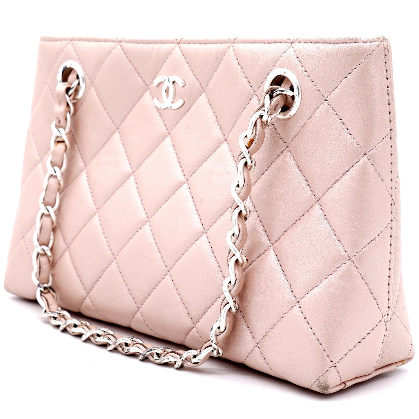 Chanel Pearlecent Pink Quilted Vintage Small Tote Bag