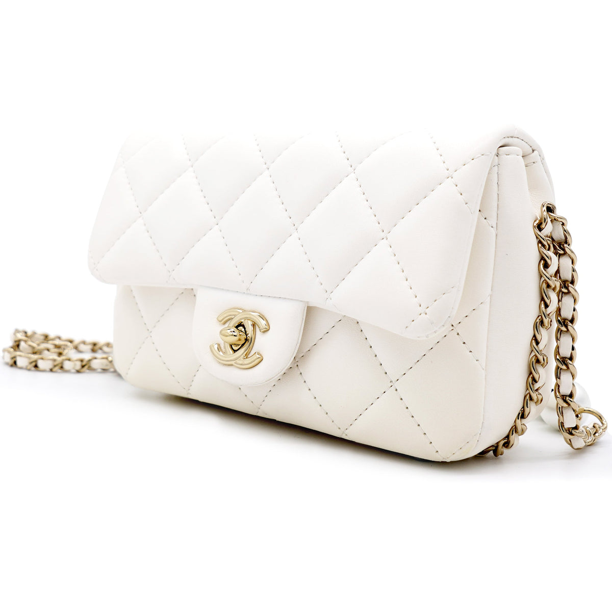Chanel Lambskin Quilted Small My Precious Flap White
