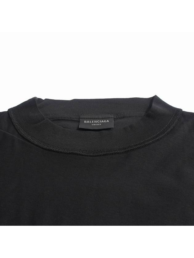 Luxury Balenciaga  Logo Print Short Sleeve T-Shirt Black