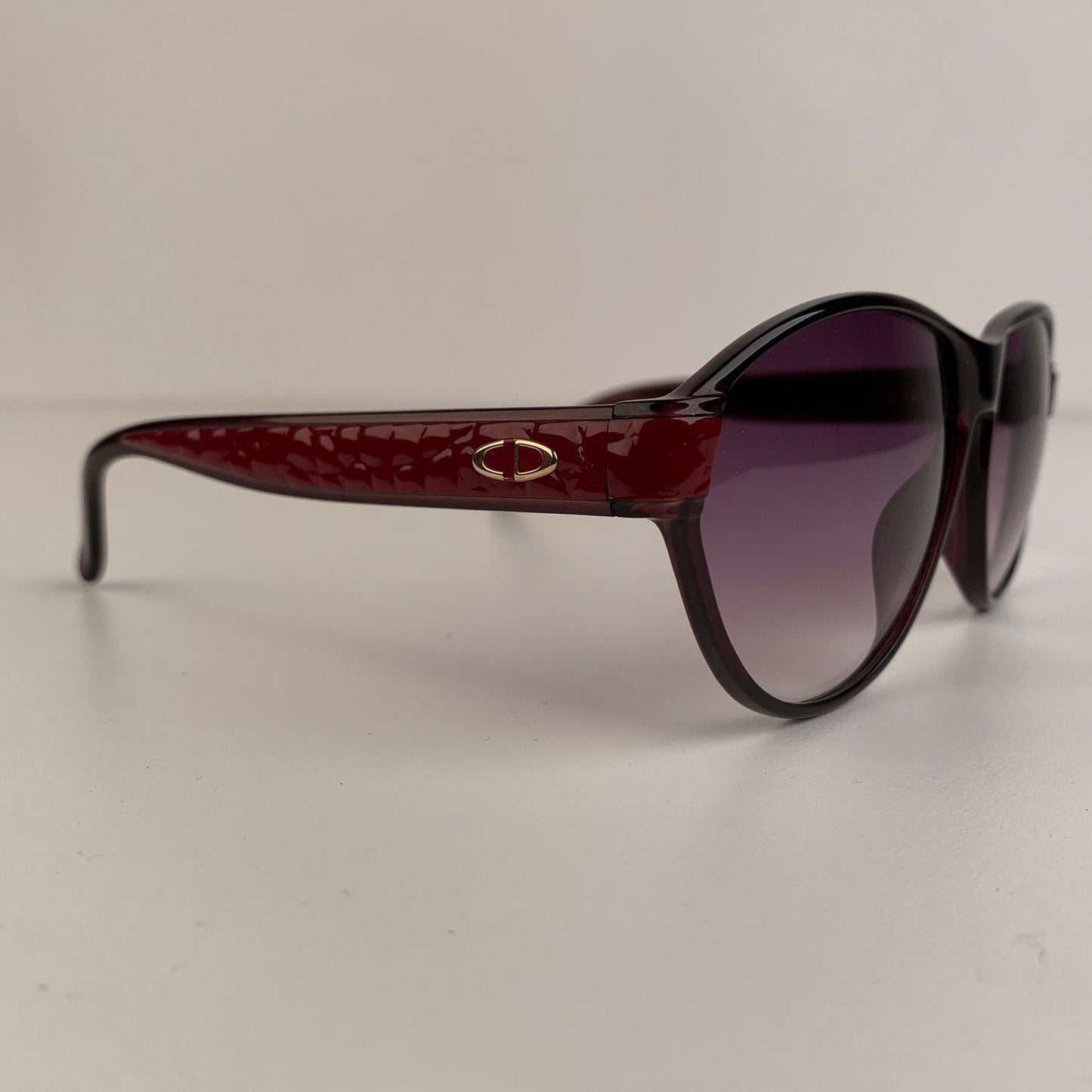 CHRISTIAN DIOR Vintage Black Burgundy Optyl Sunglasses Mod 2325