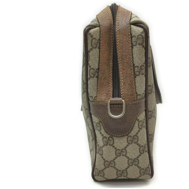 Gucci Boston Bag Guccissima Print And Brown W Red Green Leather Coated Canvas Satchel