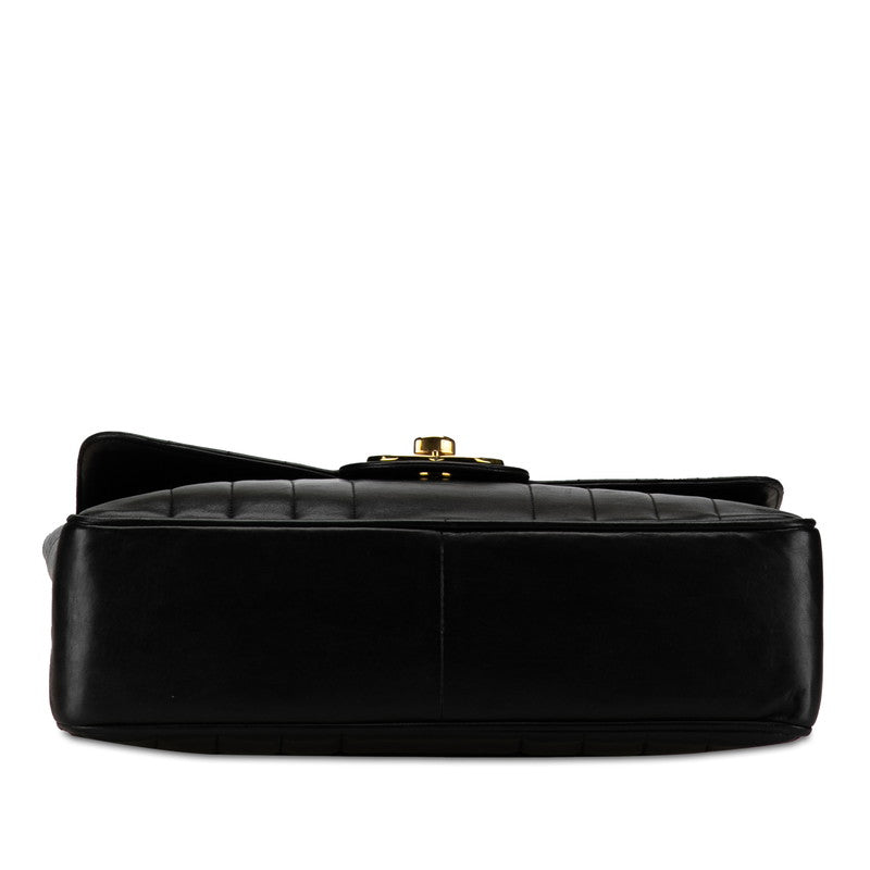 Chanel Mademoiselle Coco Double Flap Chain Shoulder Bag Black G   CHANEL