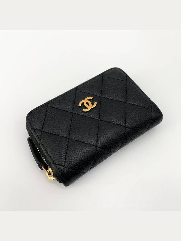 Caviar zipper gold card wallet Chanel