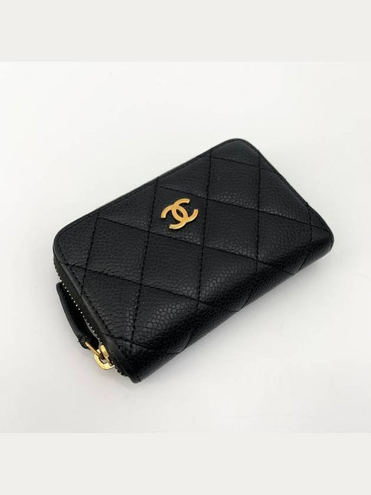 Caviar zipper gold card wallet Chanel