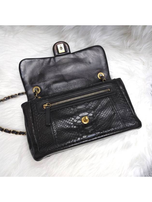 Python chain crossbag shoulder bag black Chanel