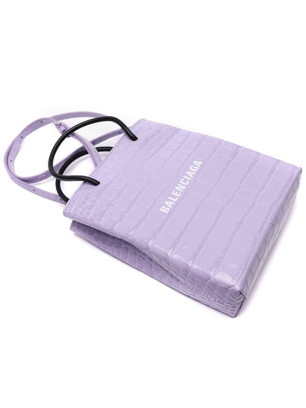 Luxury Balenciaga  WoMen's Crocodile Print Shopping Tote Bag Purple
