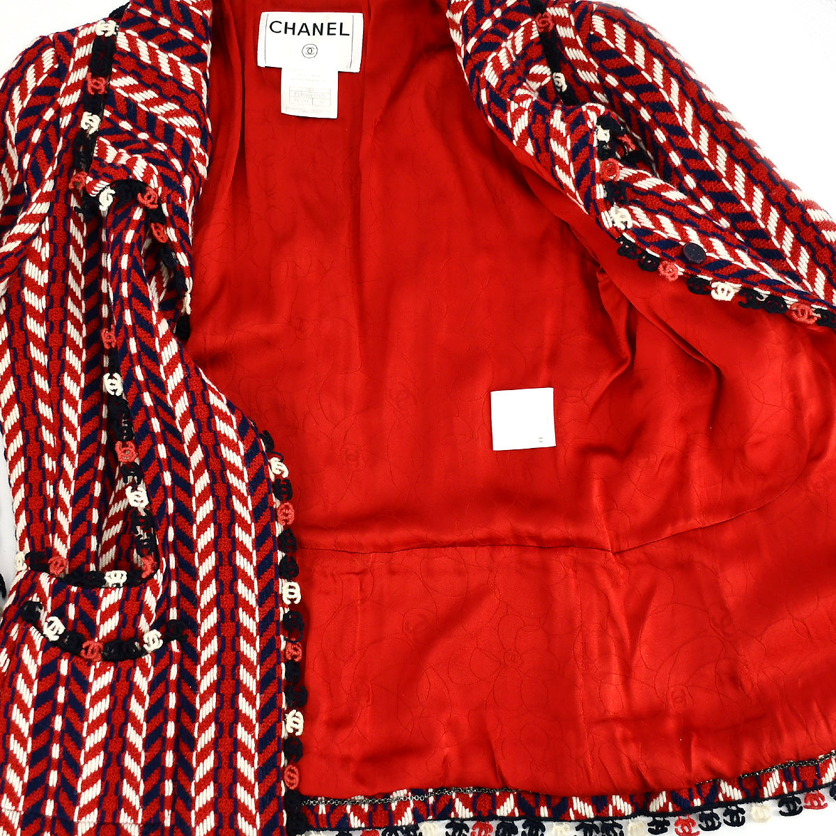 Chanel Single Breasted Jacket Red 04A #38