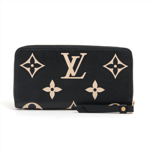 Louis Vuitton Bi-Color Monogram Amplant  Wallet M80481 NoirCreme Round Zip Wallet