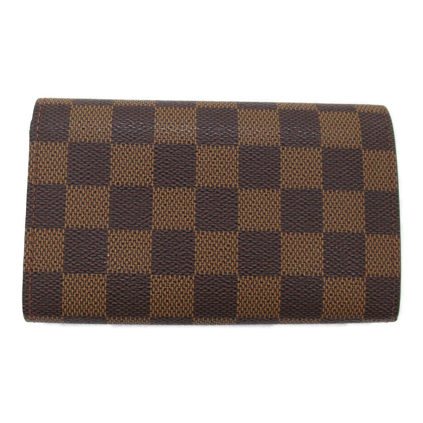Louis Vuitton Porte Monetier Tresor Double Fold Wallet Wallet PVC Coated Canvas Damiet Mens  Brown N61730