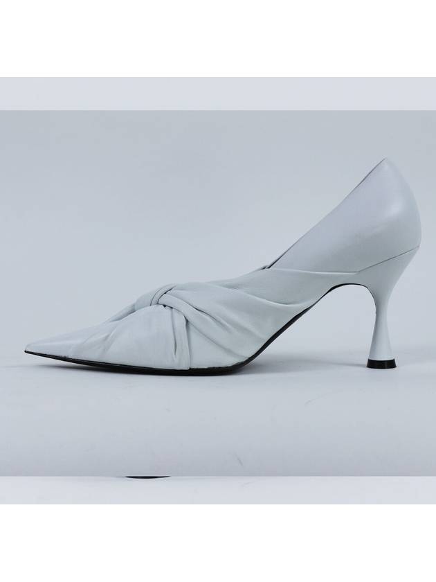 Luxury Balenciaga  Twist Drapy Leather Pumps White