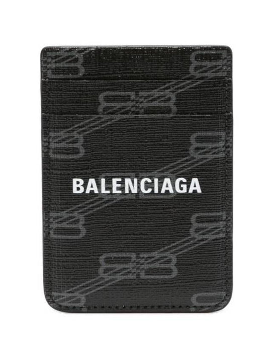 Luxury Balenciaga  Signature Magnet Card Wallet Black