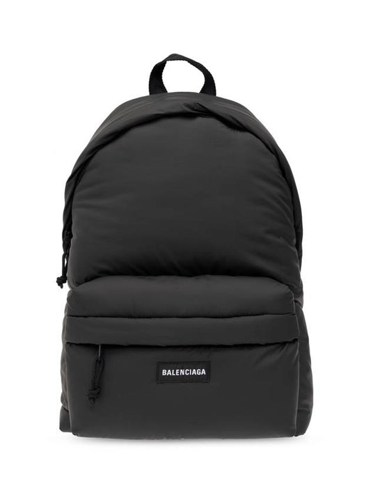 Luxury Balenciaga  Explorer Logo Patch Backpack Black