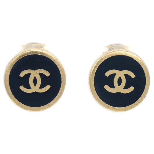 Chanel Black Button Earrings Clip-On 00A