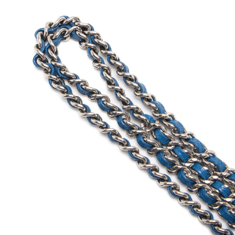 Chanel Matrasse Chain Wallet Caviar S Turquoise Blue Silver
