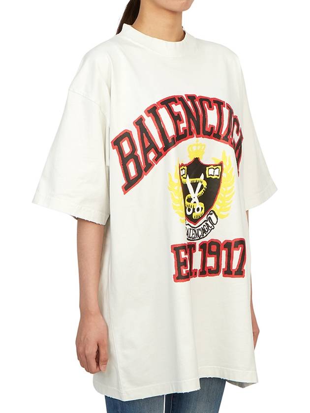 Luxury Balenciaga  DIY College Medium Fit Short Sleeve T-Shirt White