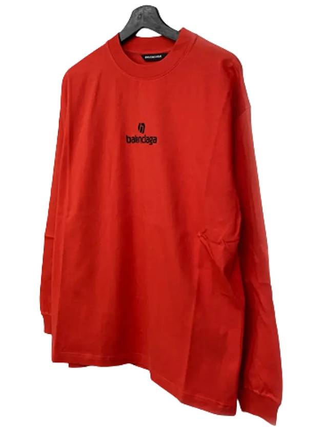 Luxury Balenciaga  Logo Cotton Sweatshirt Red