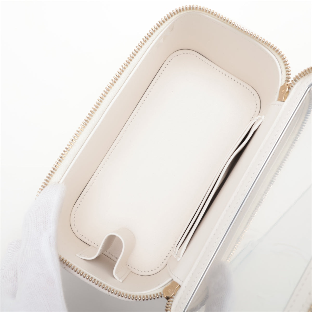 Chanel Matrasse Caviar S Chain Shoulder Bag Vanity White G