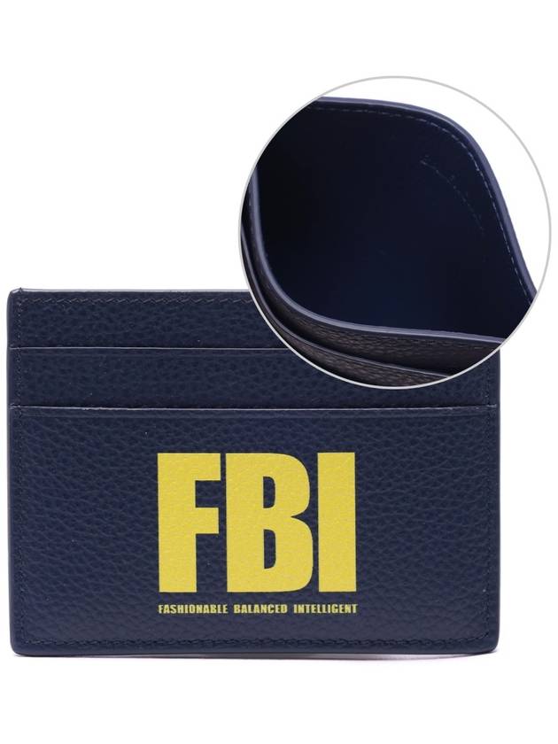 Luxury Balenciaga  FBI Print Card Wallet Navy