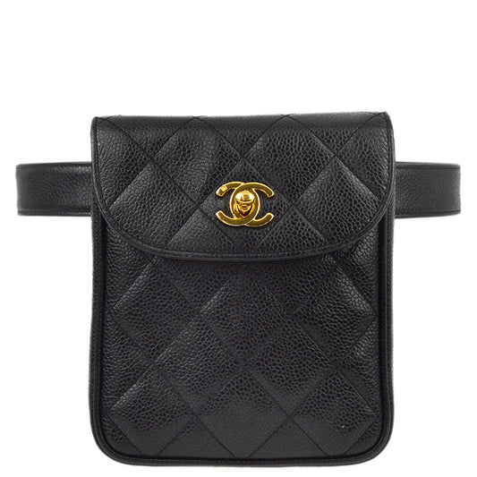 Chanel Black Caviar Belt Bum Bag #75/30