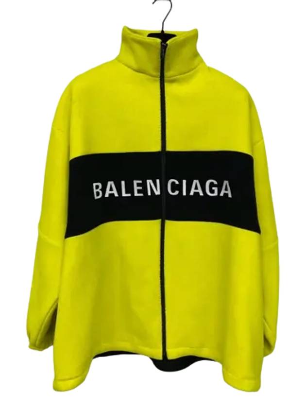 Luxury Balenciaga  Logo Stripe Zip-Up Jacket Yellow