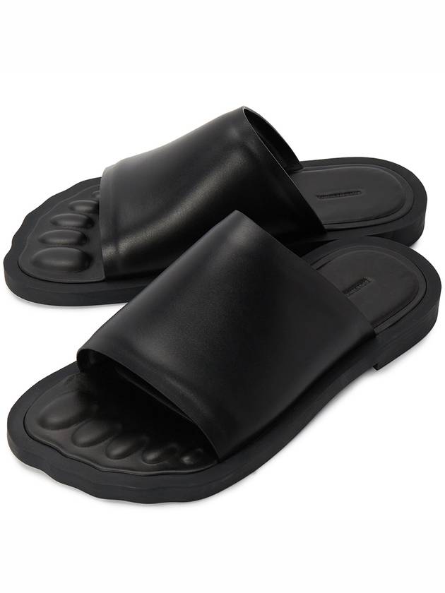 Luxury Balenciaga  Leather Slippers Black