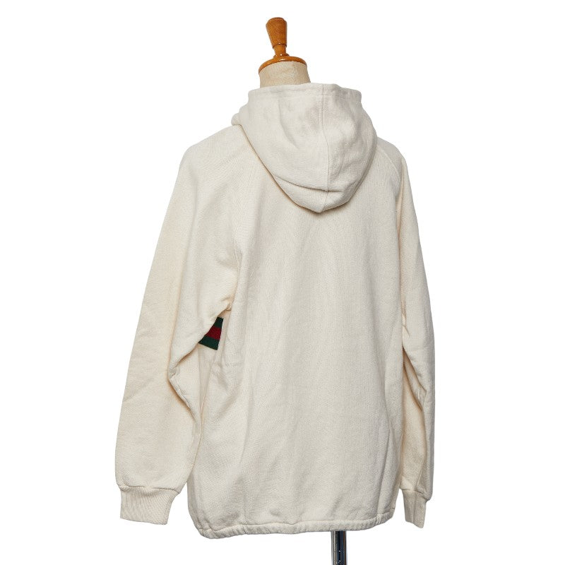 Gucci 24SS Vint Logo Web Strip Loveel Suede Half-Zip Parker Size12 653666 Ivory Multi-Color Cotton  Gucci