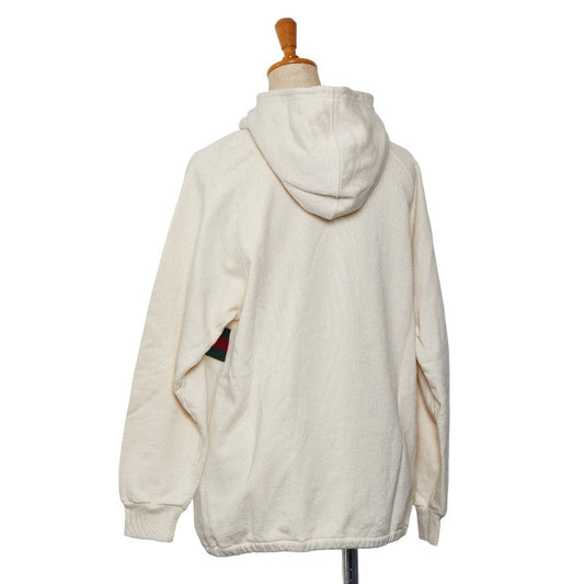 Gucci 24SS Vintage Logo Web Strip Loveel Suede Half-Zip Parker Size12 653666 Ivory Multi-Color Cotton  Gucci