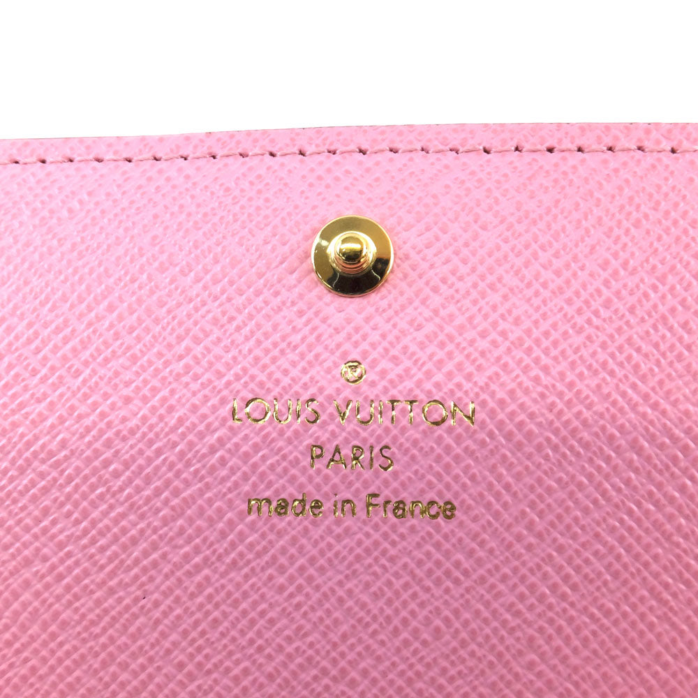 Louis Vuitton Portefolio Sarah NM Long Wallet N40722 Vivian Damielaine Brown Pink Background G Wallet Long Wallet