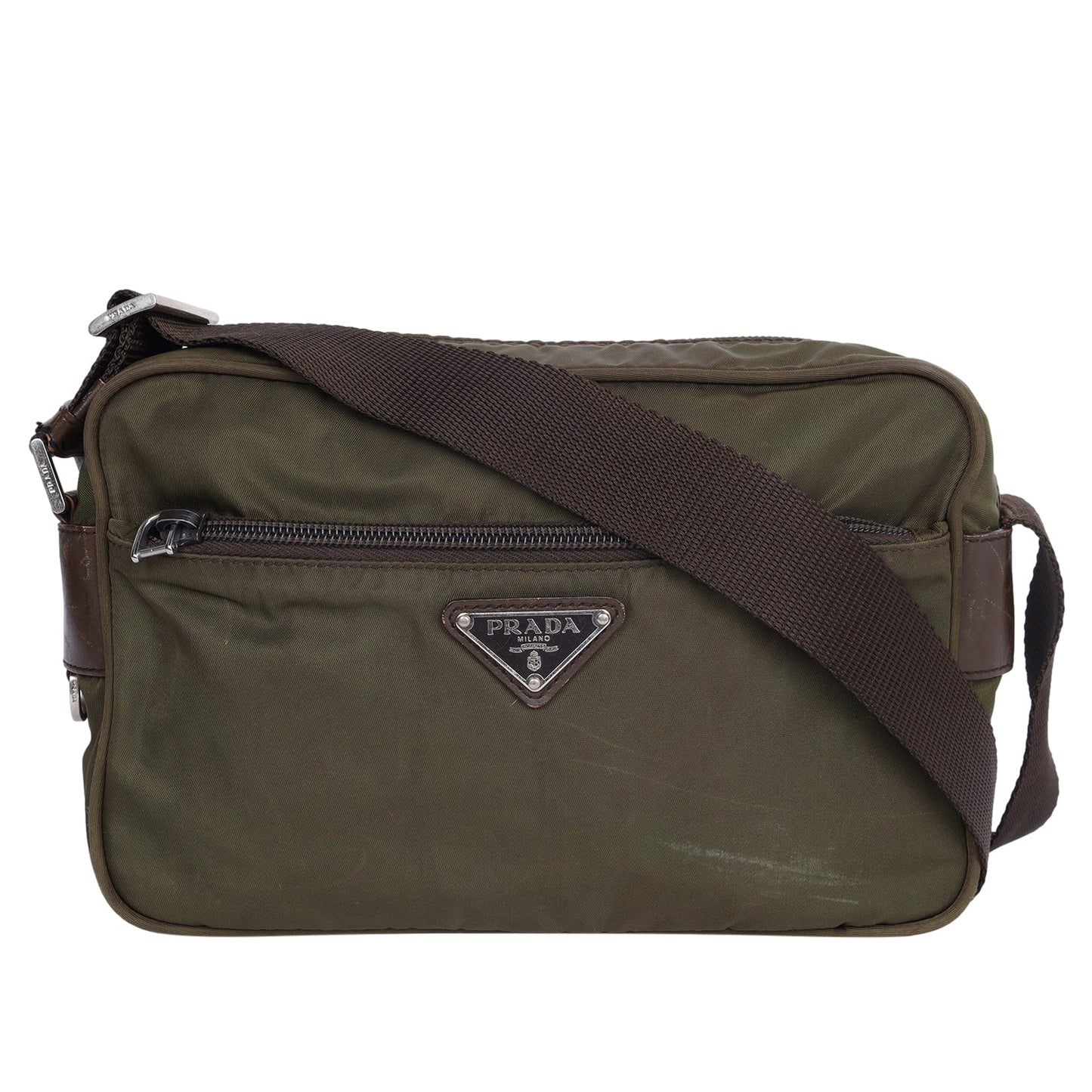 Re-Nylon Logo Crossbody Bag Brown ( )