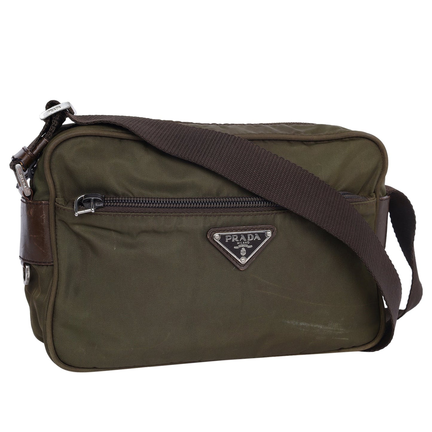 Re-Nylon Logo Crossbody Bag Brown ( )