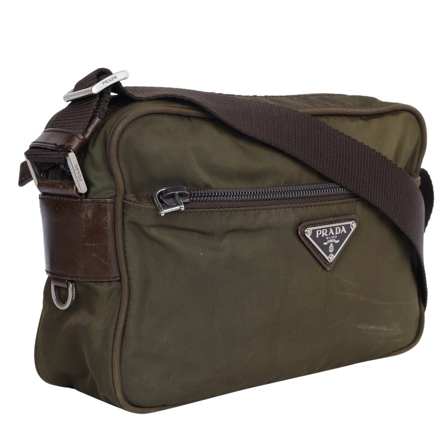 Re-Nylon Logo Crossbody Bag Brown ( )
