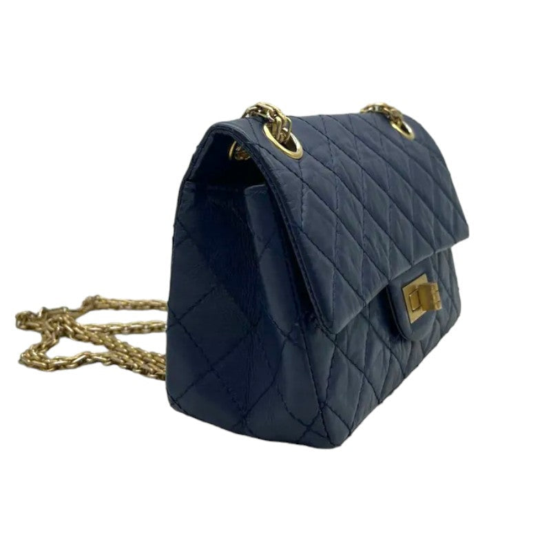 2.55 Reissue Flap Mini Aged Calfskin Quilted Navy Blue