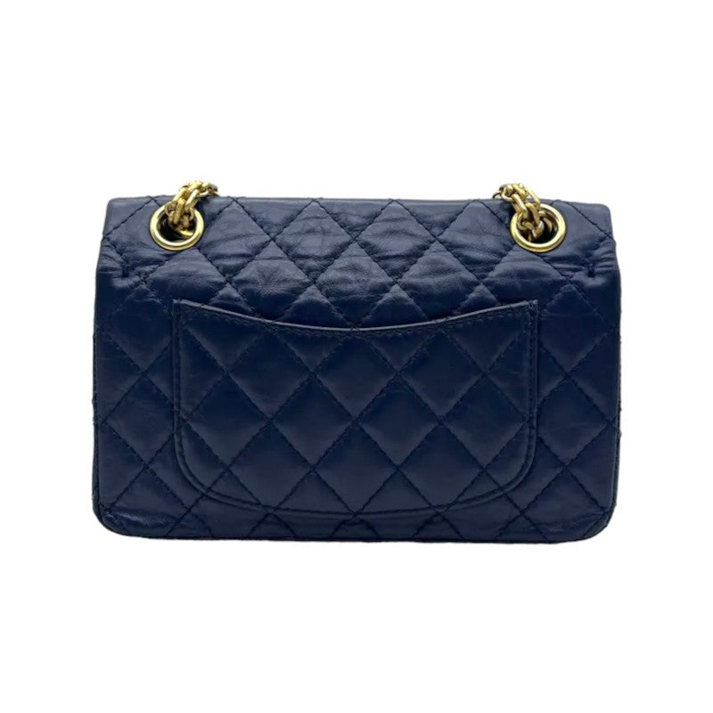2.55 Reissue Flap Mini Aged Calfskin Quilted Navy Blue