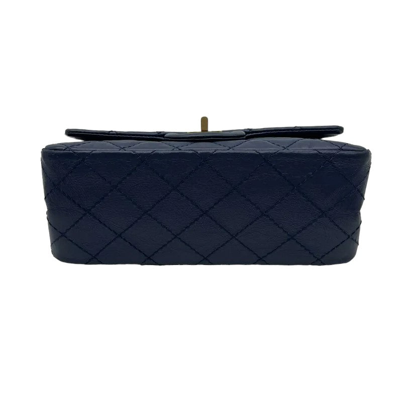 2.55 Reissue Flap Mini Aged Calfskin Quilted Navy Blue