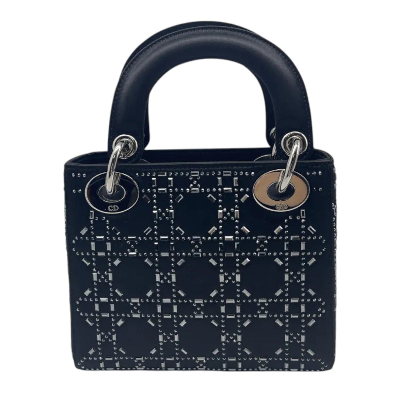 Lady Dior Mini Satin Crystal Cannage Black SHW