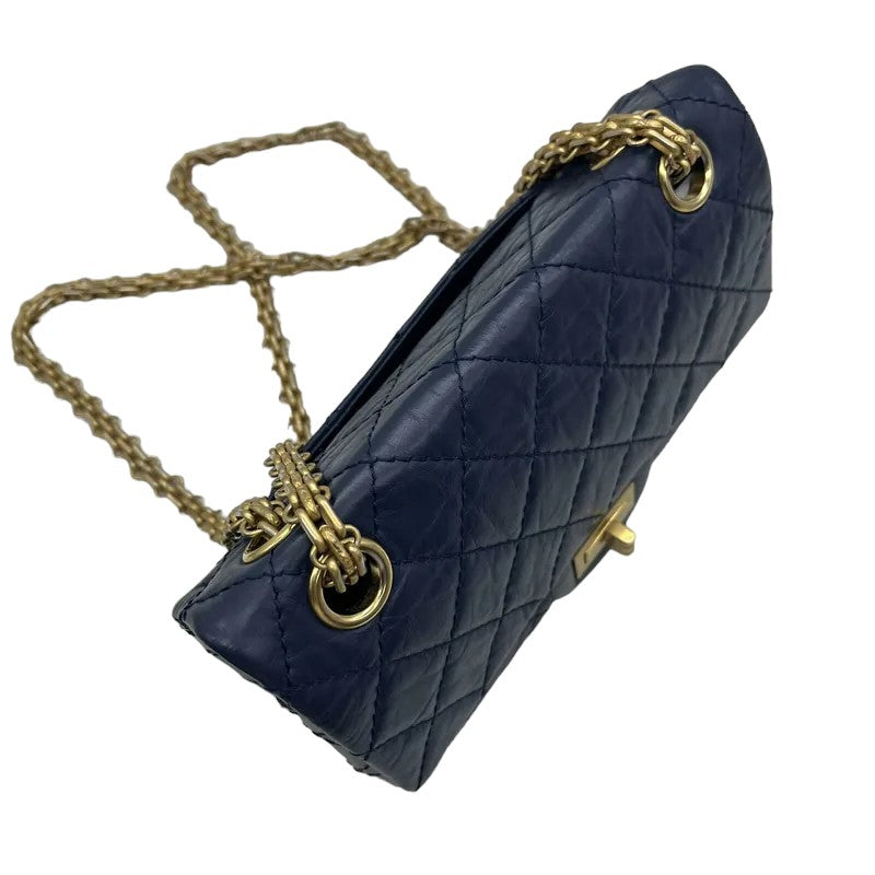 2.55 Reissue Flap Mini Aged Calfskin Quilted Navy Blue