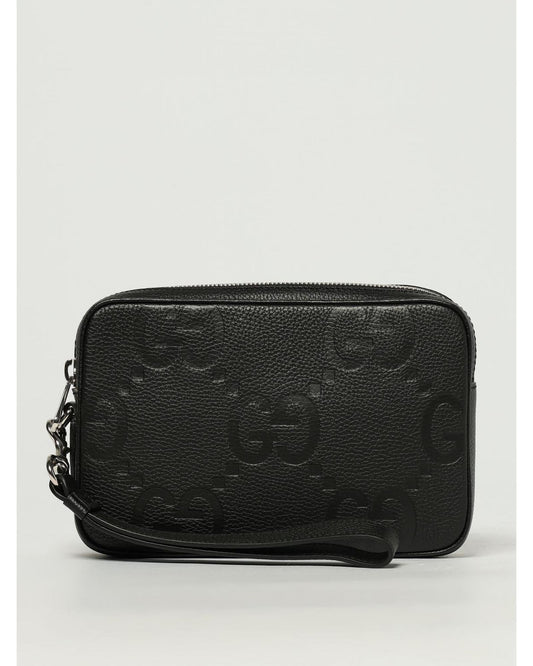 Gucci Clutch Zip Closure Men Black Briefcases ONE SIZE Black