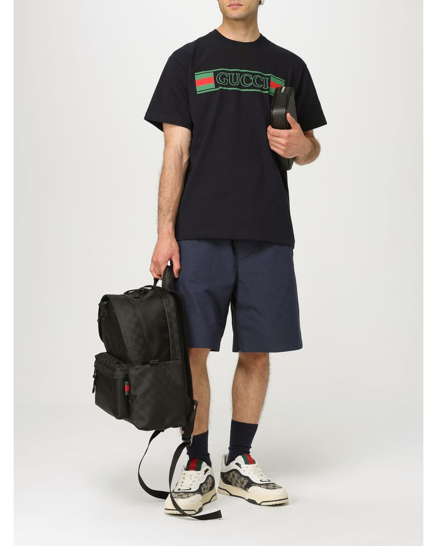 Gucci Clutch Zip Closure Men Black Briefcases