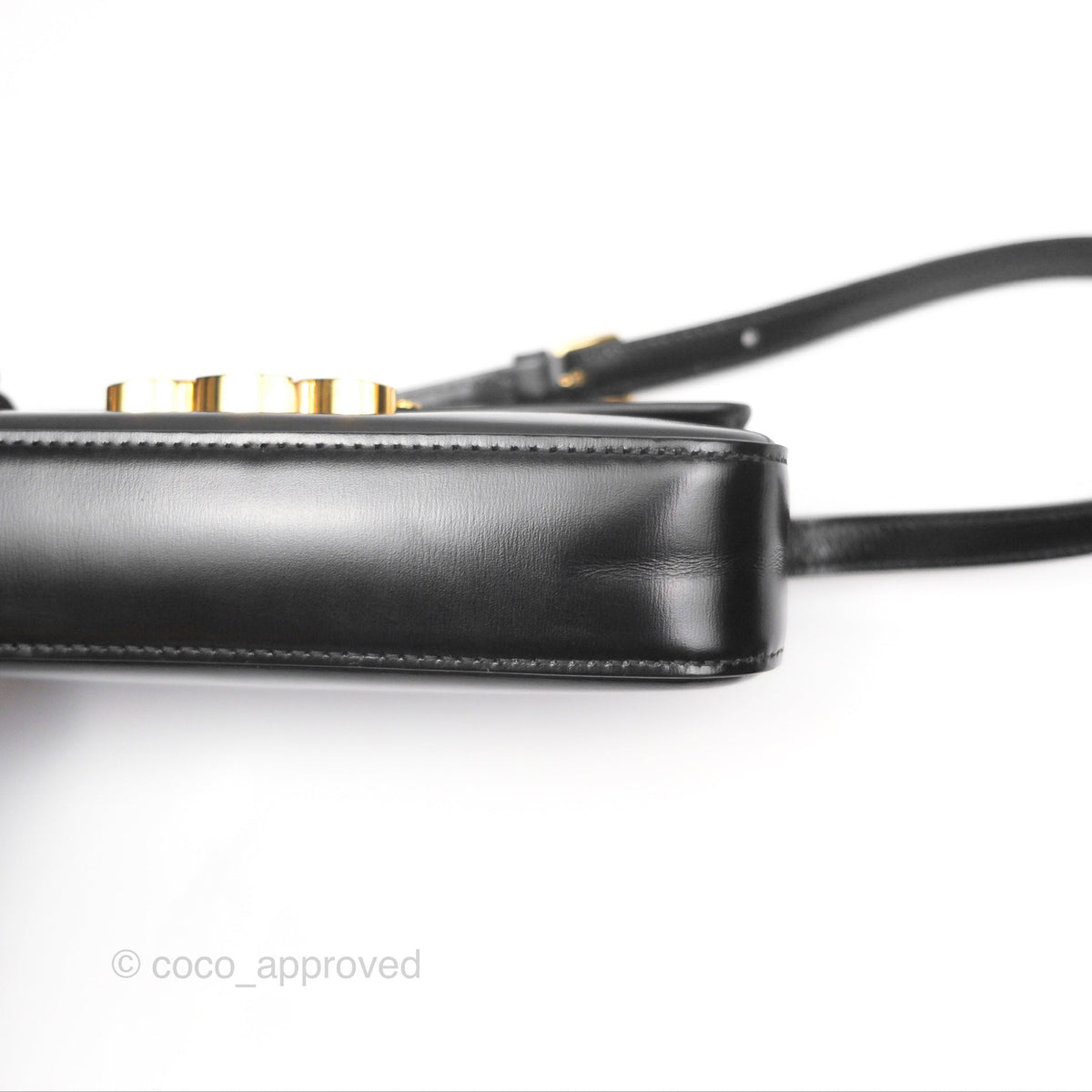Celine Triomphe Shoulder Bag Black Calfskin
