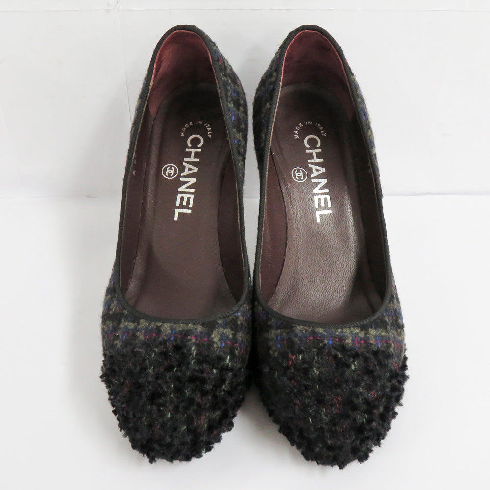 Chanel Pumps G27495 34.5 21.5cm Black Gr Women's Shoes