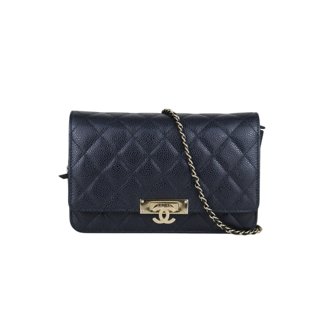 Good ( Rank AB)｜ CHANEL Matelasse Caviar Skin Chain WOC Black  Made in 2018Year ｜H25063007