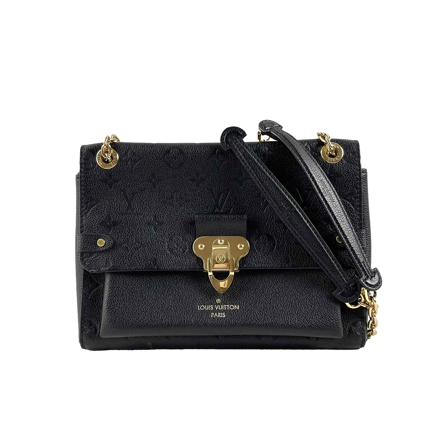 LOUIS VUITTON Excellent Monogram Empreinte Vavin PM Black Handbag