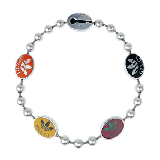 Gucci Adidas Collaborative Bracelet Trophy Ball Chain Size 18 AG925 Silver Multicolor Jewelry Accessories