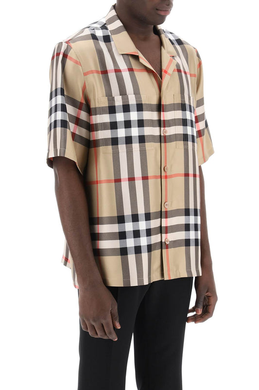 Burberry Bowling Shirt In Tartan Silk Men