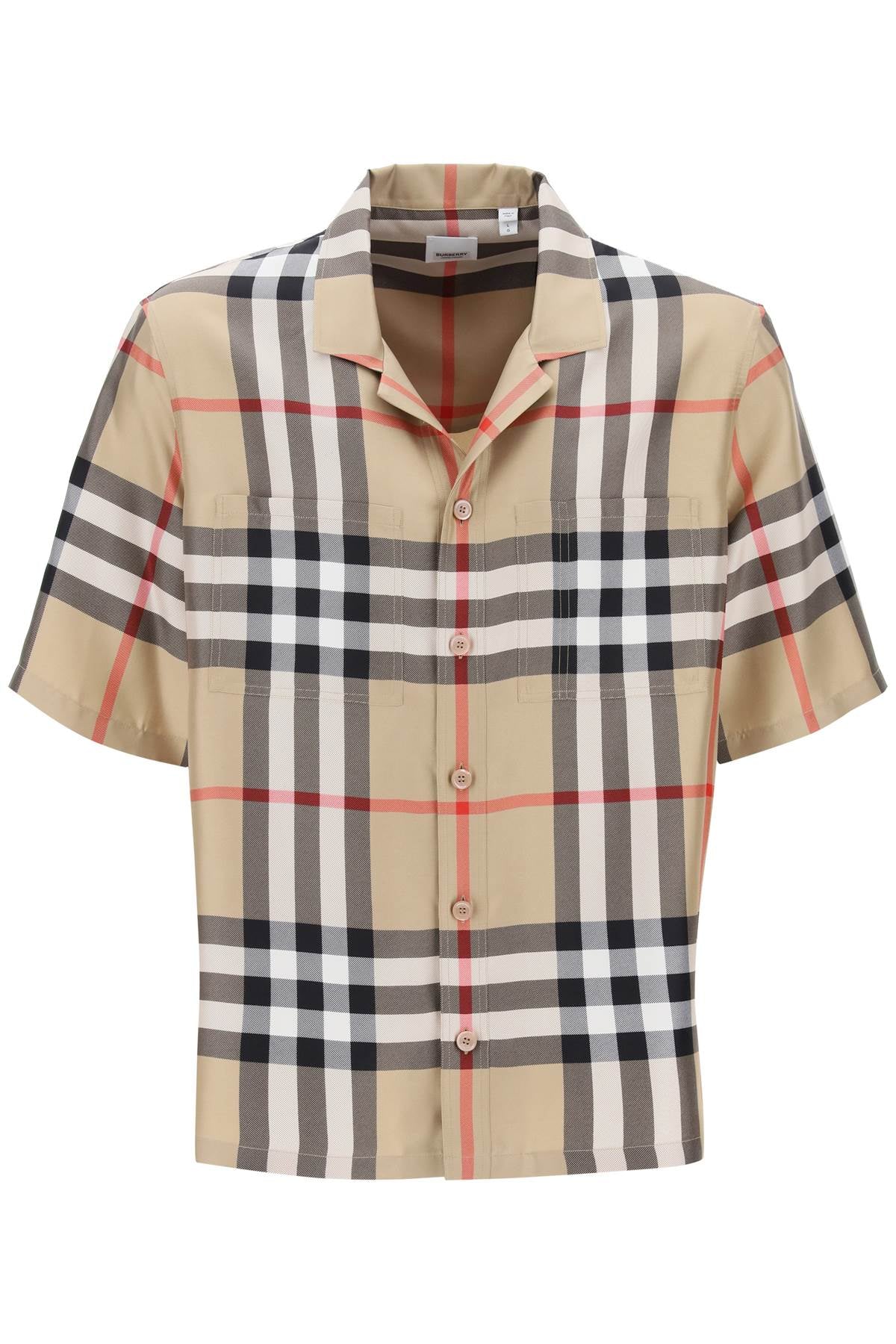 Burberry Bowling Shirt In Tartan Silk Men