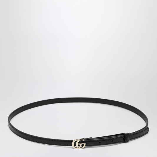 Gucci Slim Gg Milano Black Leather Belt Women